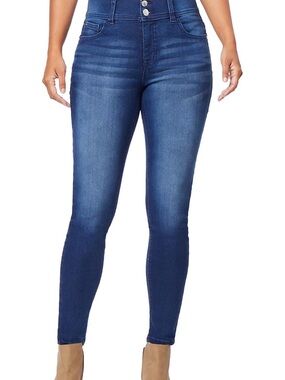 High-Rise Skinny Jeans - Deep Blue Wash
